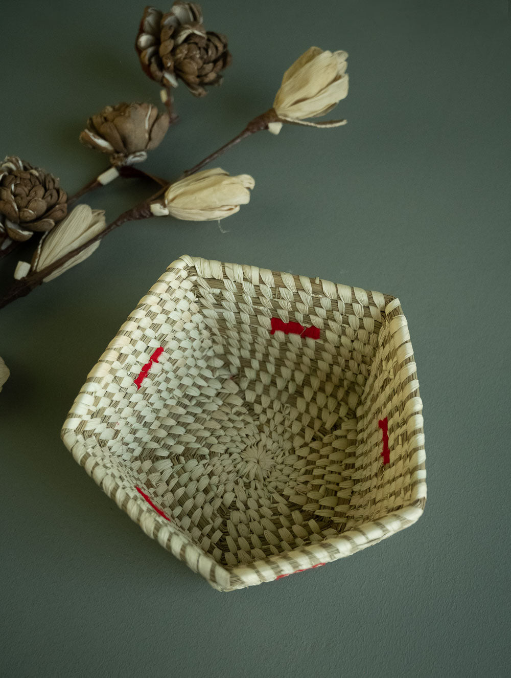 Handcrafted Cheend Kasa Utility Basket - Pentagonal