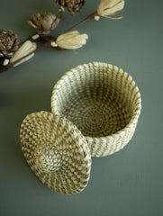 Handcrafted Cheend Kasa Utility Basket With Lid