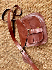 Handcrafted Jawaja Leather Sling Bag with Buckle