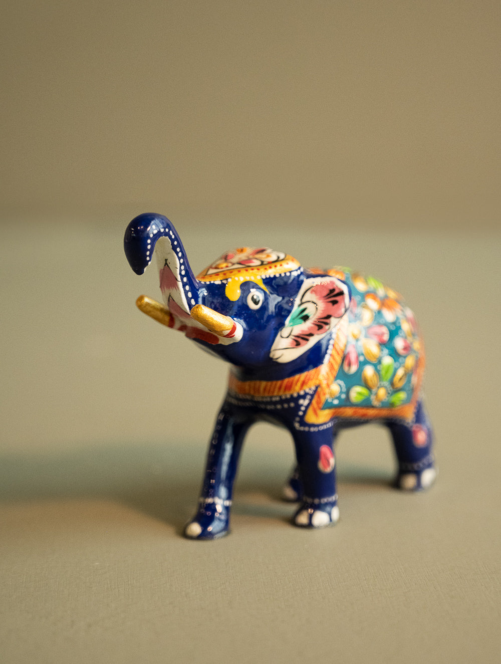 Handcrafted Meenakari Curio - Blue Elephant