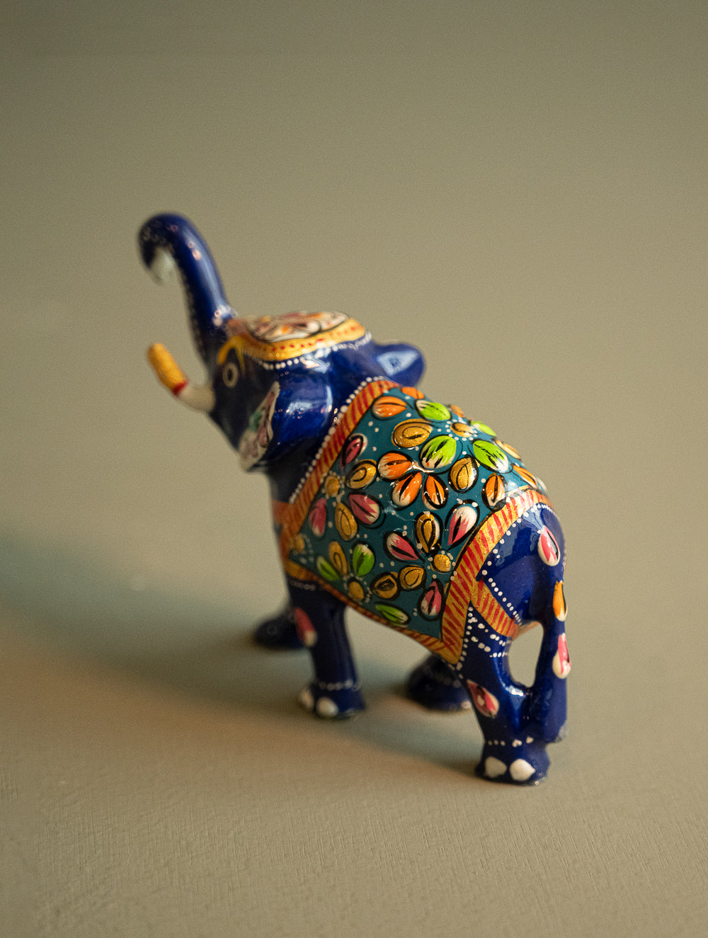 Handcrafted Meenakari Curio - Blue Elephant