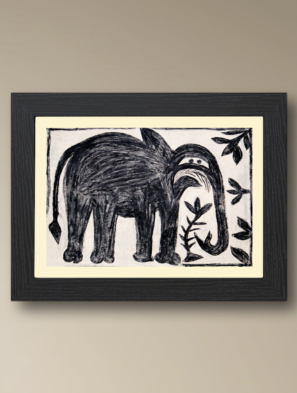 Handpainted Khovar Painting - Gaja Saubhagya (Unframed, Different Sizes available)