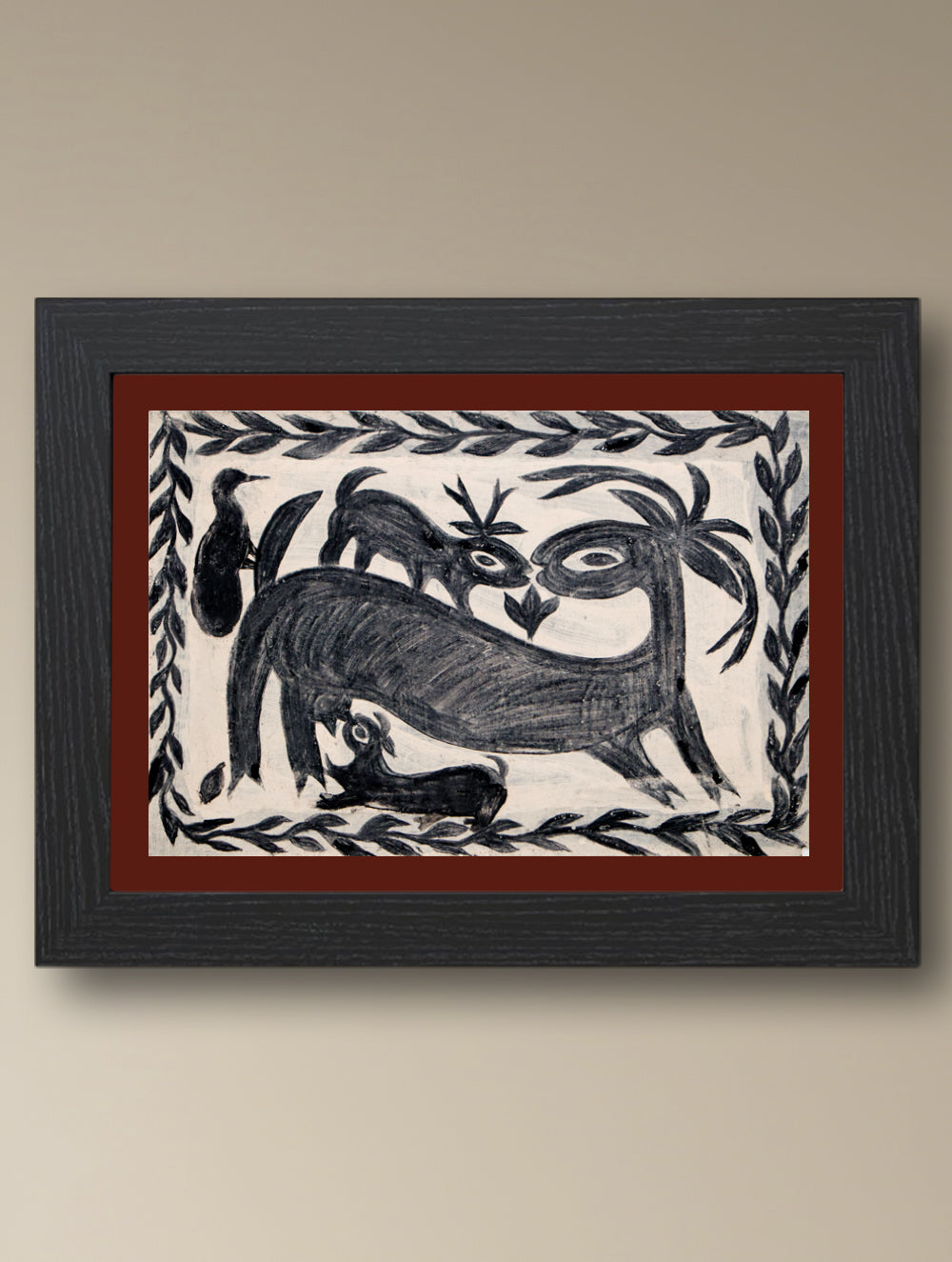 Handpainted Khovar Painting - Griha Rekha (Unframed, Different Sizes available)