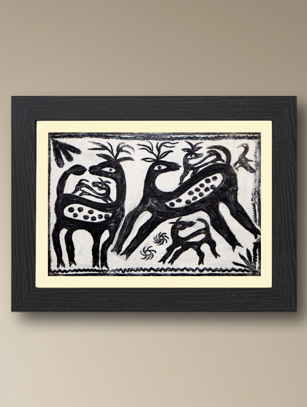 Handpainted Khovar Painting - Milan Sankalp (Unframed, Different Sizes available)