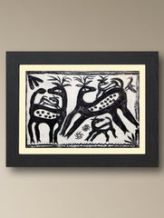 Handpainted Khovar Painting - Milan Sankalp (Unframed, Different Sizes available)