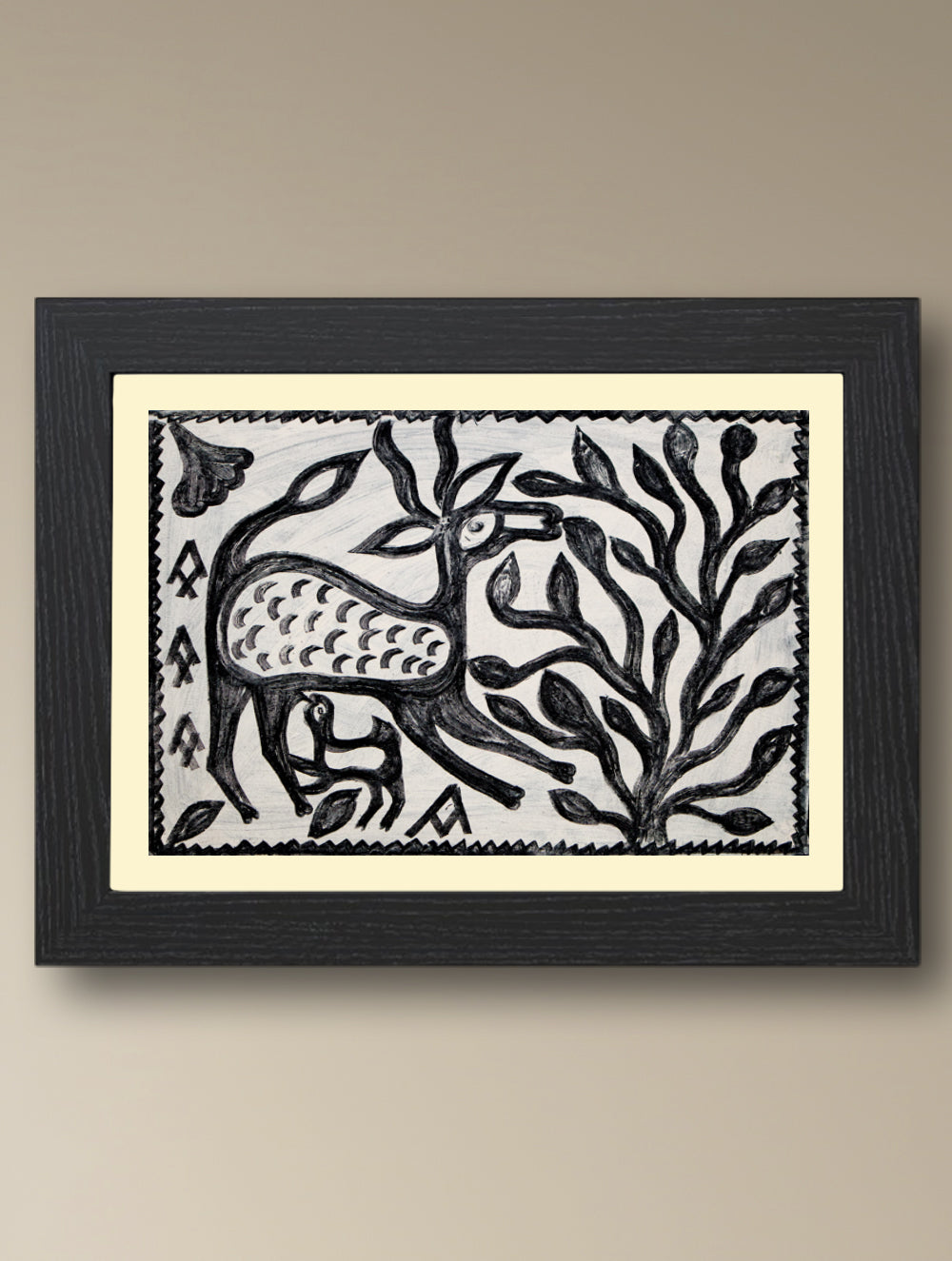 Handpainted Khovar Painting - Mrig Maai (Unframed, Different Sizes available)