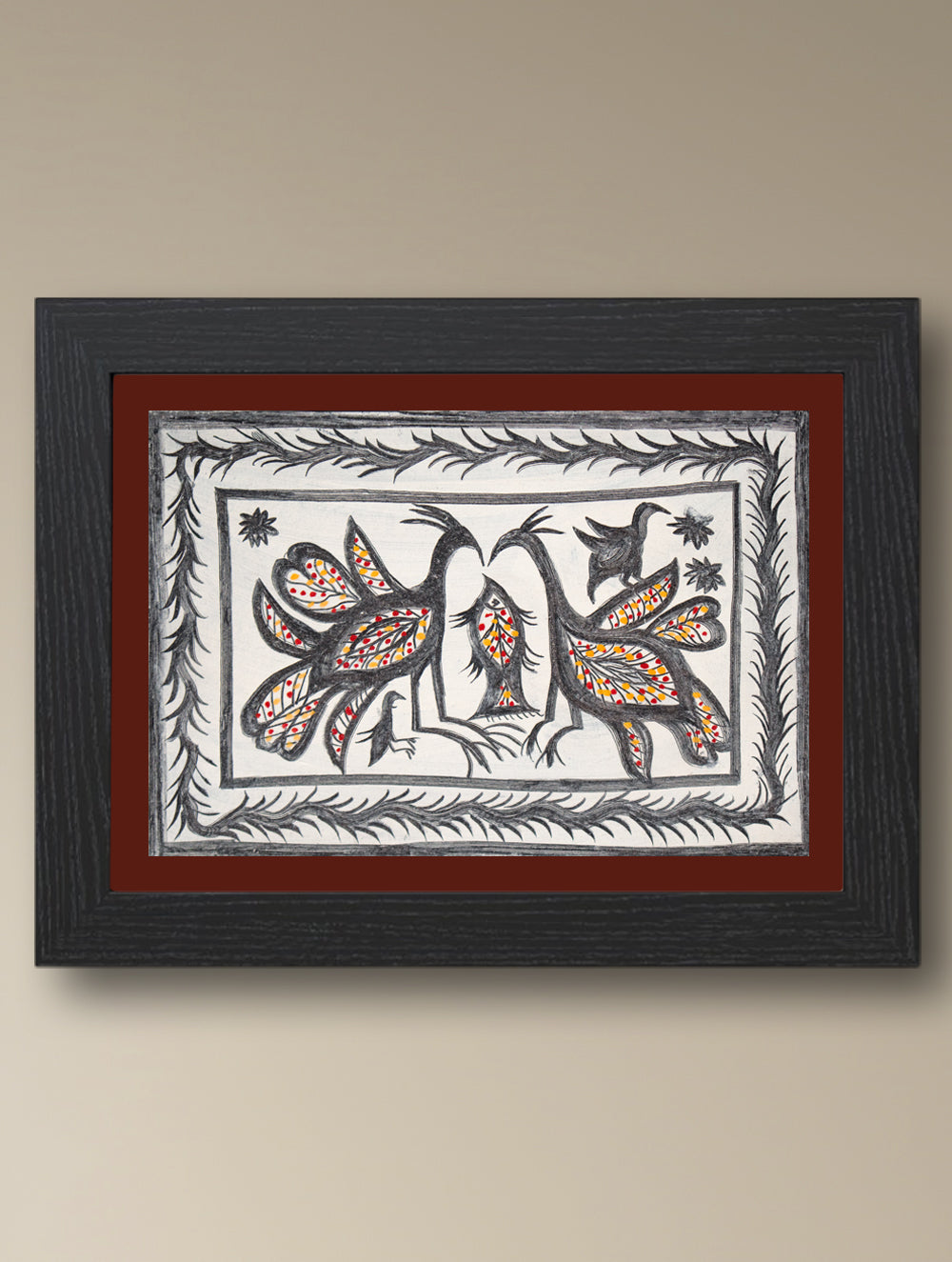 Handpainted Khovar Painting - Vansh Pushpa (Unframed, Different Sizes available)