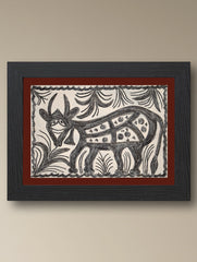 Handpainted Khovar Painting - Vrishabh Sankalp (Unframed, Different Sizes available)