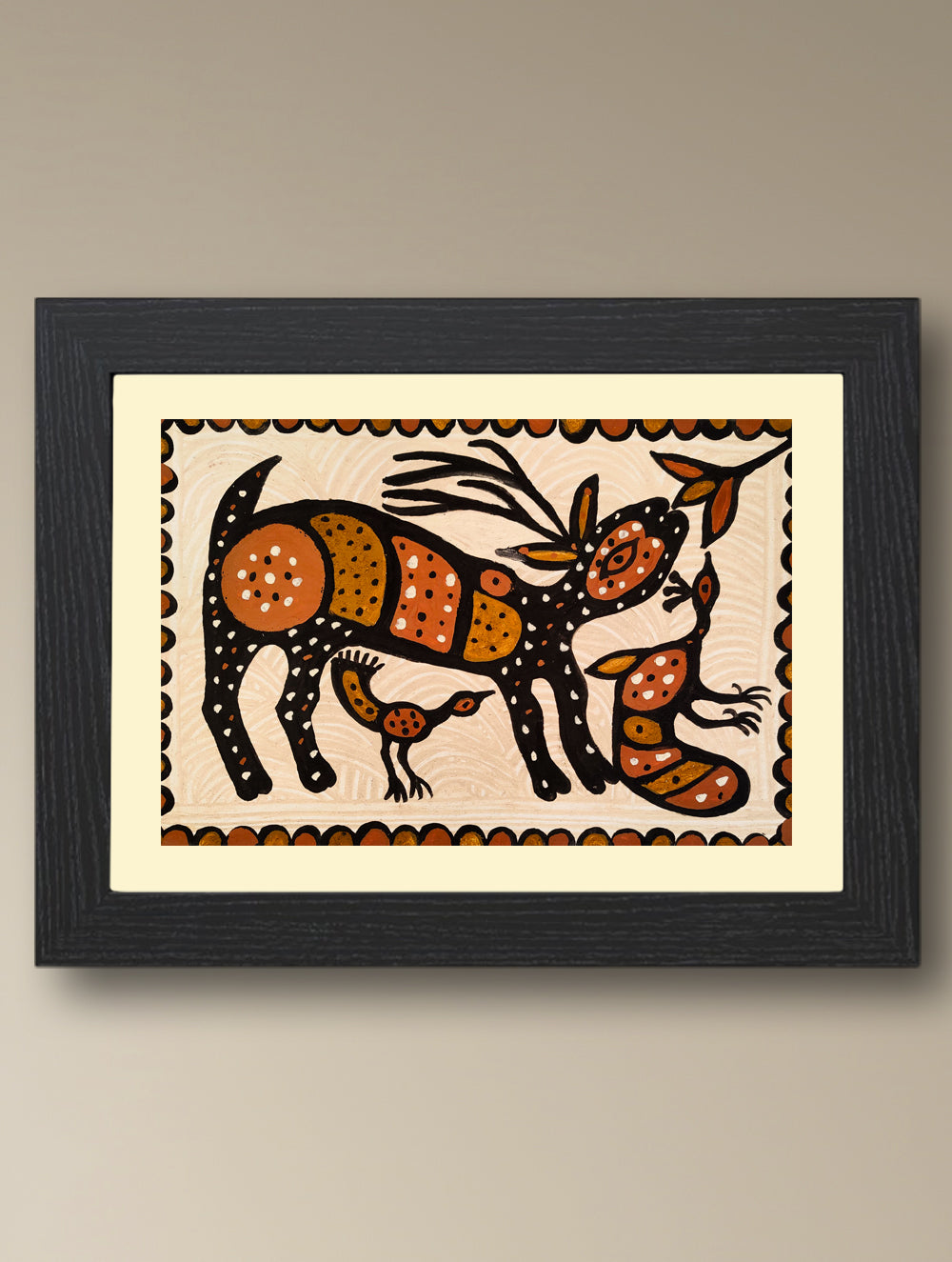 Handpainted Sohrai Painting - Jeevan Samanvay (Unframed, Different Sizes available)