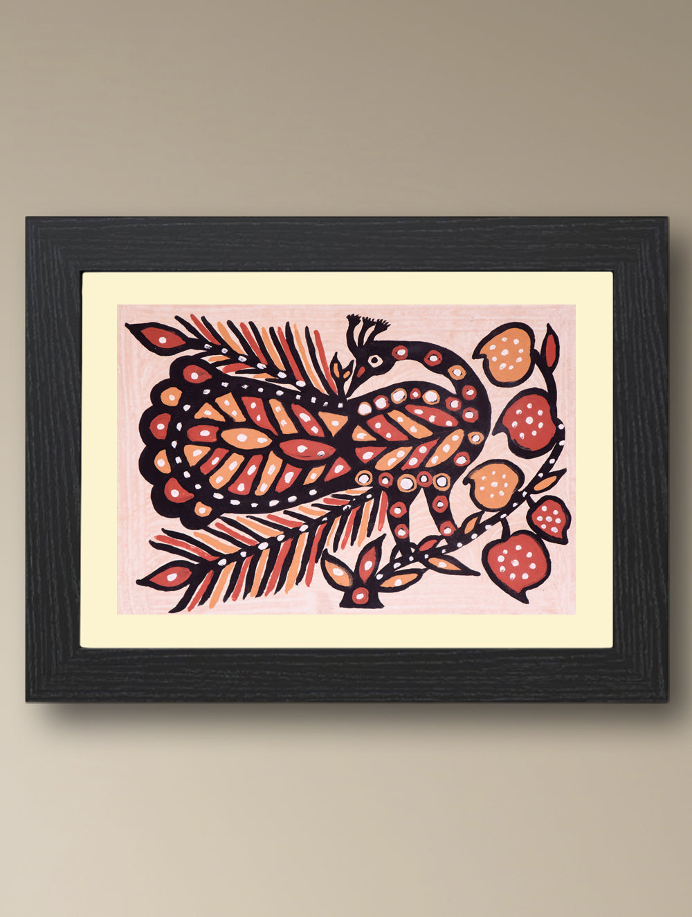 Handpainted Sohrai Painting - Mayur Prakasha (Unframed, Different Sizes available)