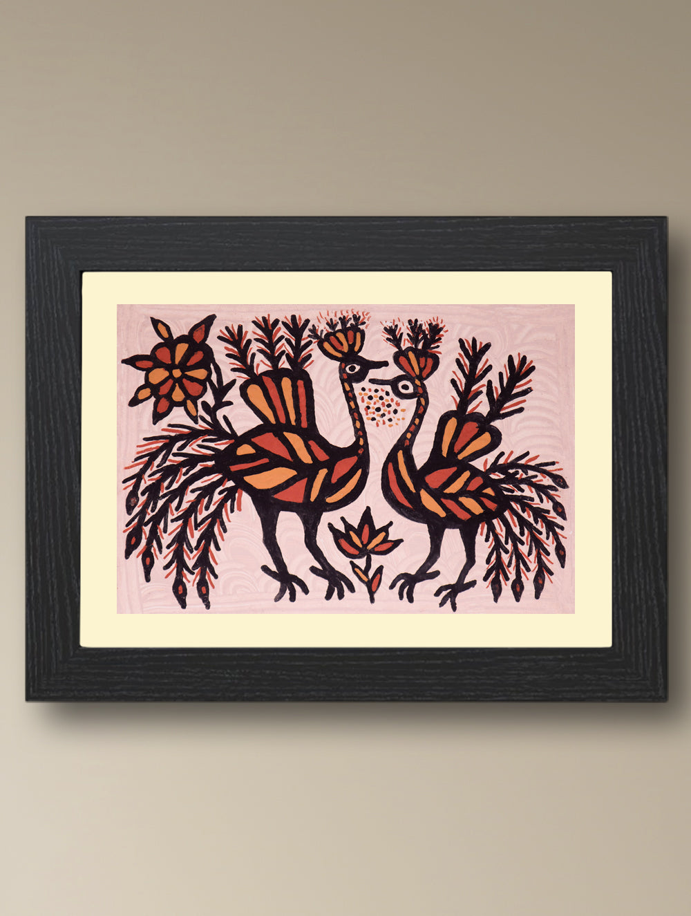 Handpainted Sohrai Painting - Mayur Saaj (Unframed, Different Sizes available)