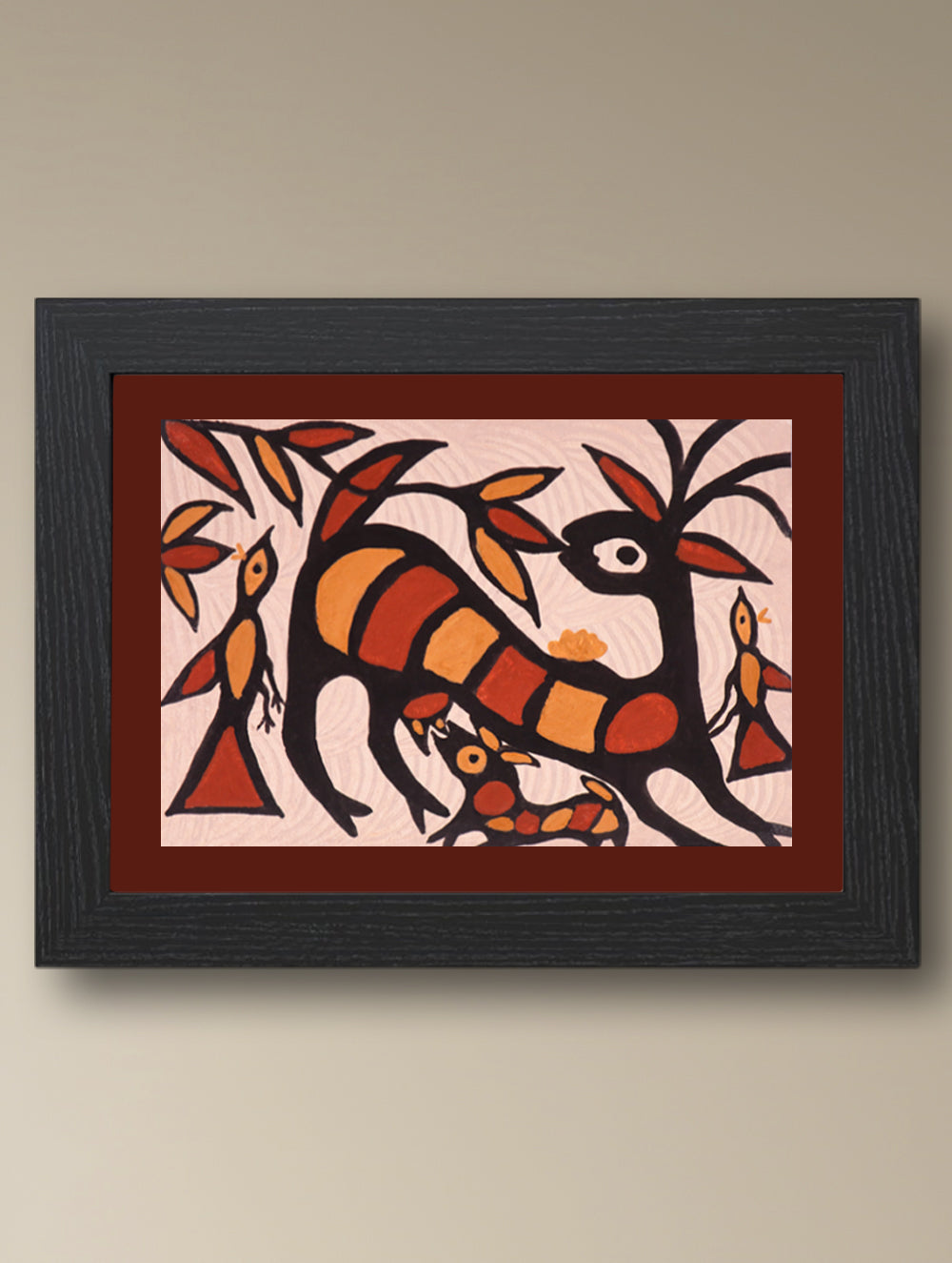 Handpainted Sohrai Painting - Van Saheli (Unframed, Different Sizes available)