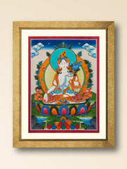 Handpainted Thangka Painting - Amritara (Unframed Height - 15" x Width - 11")