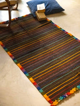 Handwoven Jawaja Rug - Black Impact (5ft x 3ft)