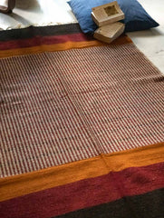 Handwoven Jawaja Rug - Warm Hues (6ft x 4ft)
