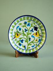Jaipur Blue Pottery Decorative Plate - White Spring
