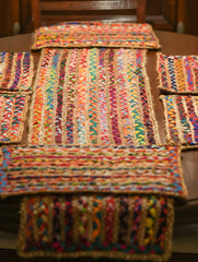 Jute & Fabric Table Mats & Runner (Set of 7)
