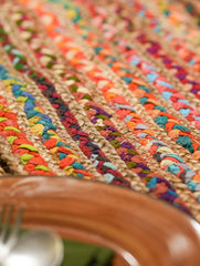 Jute & Fabric Table Mats & Runner (Set of 7)