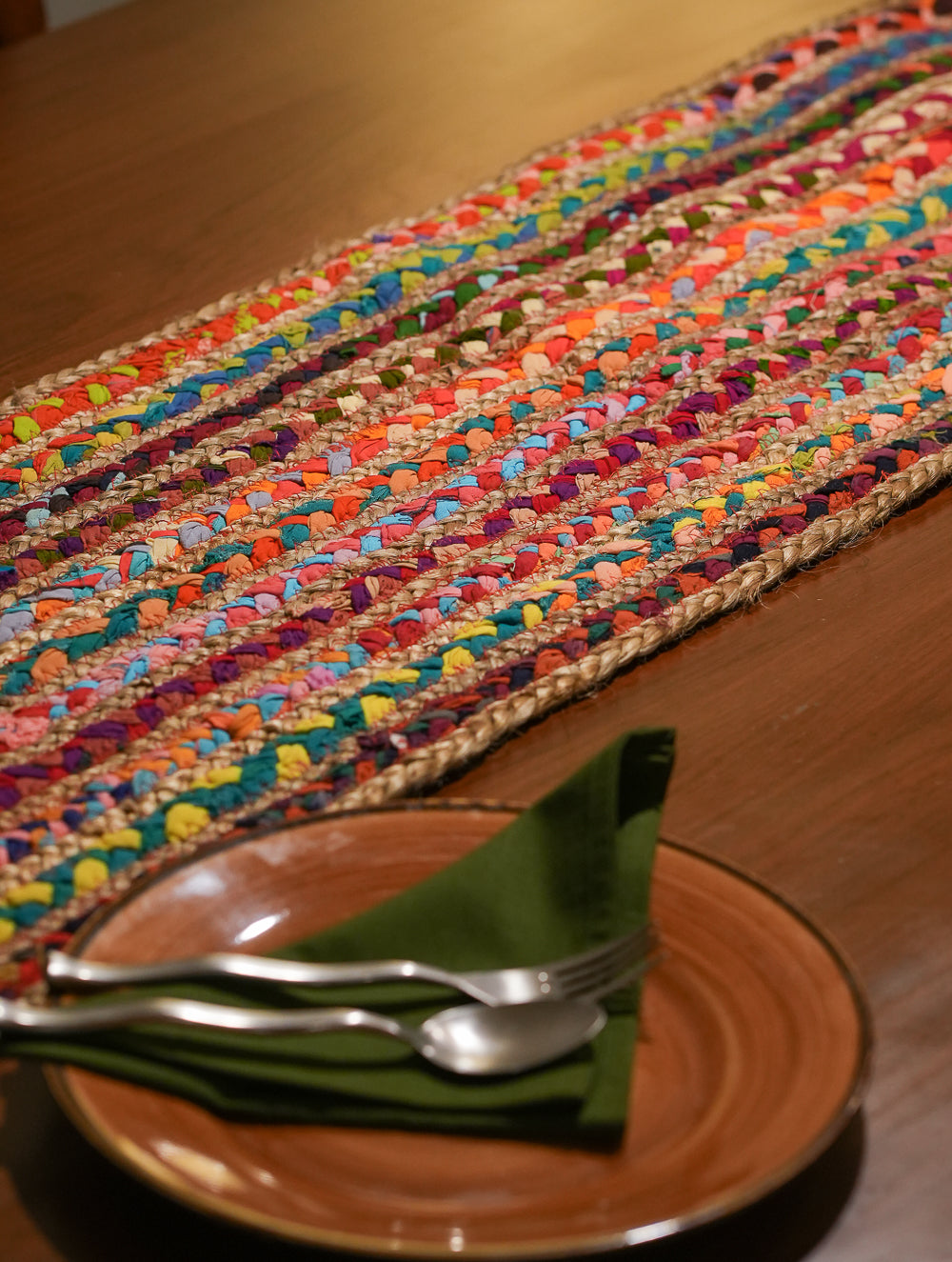 Jute & Fabric Table Runner
