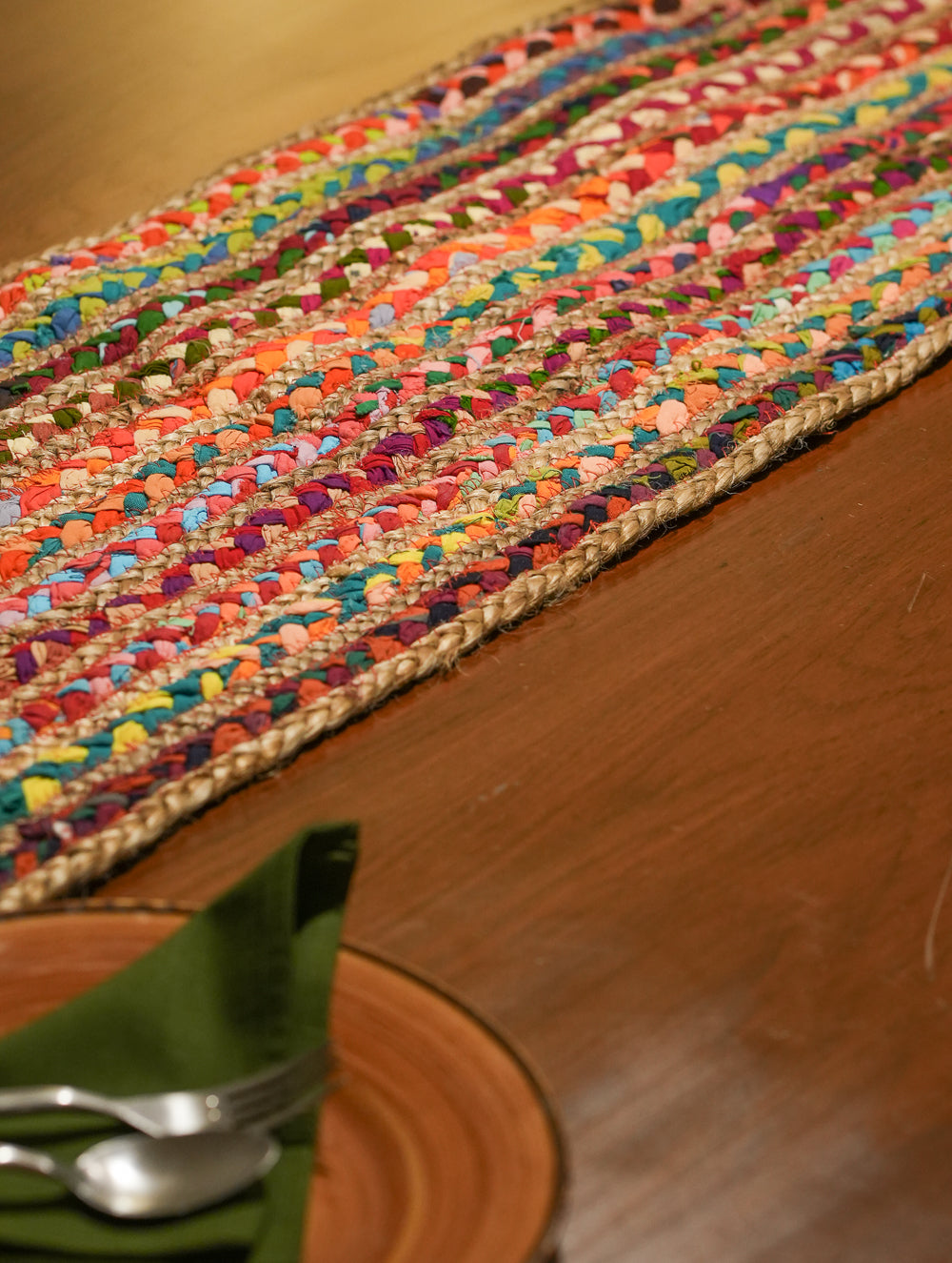 Jute & Fabric Table Runner