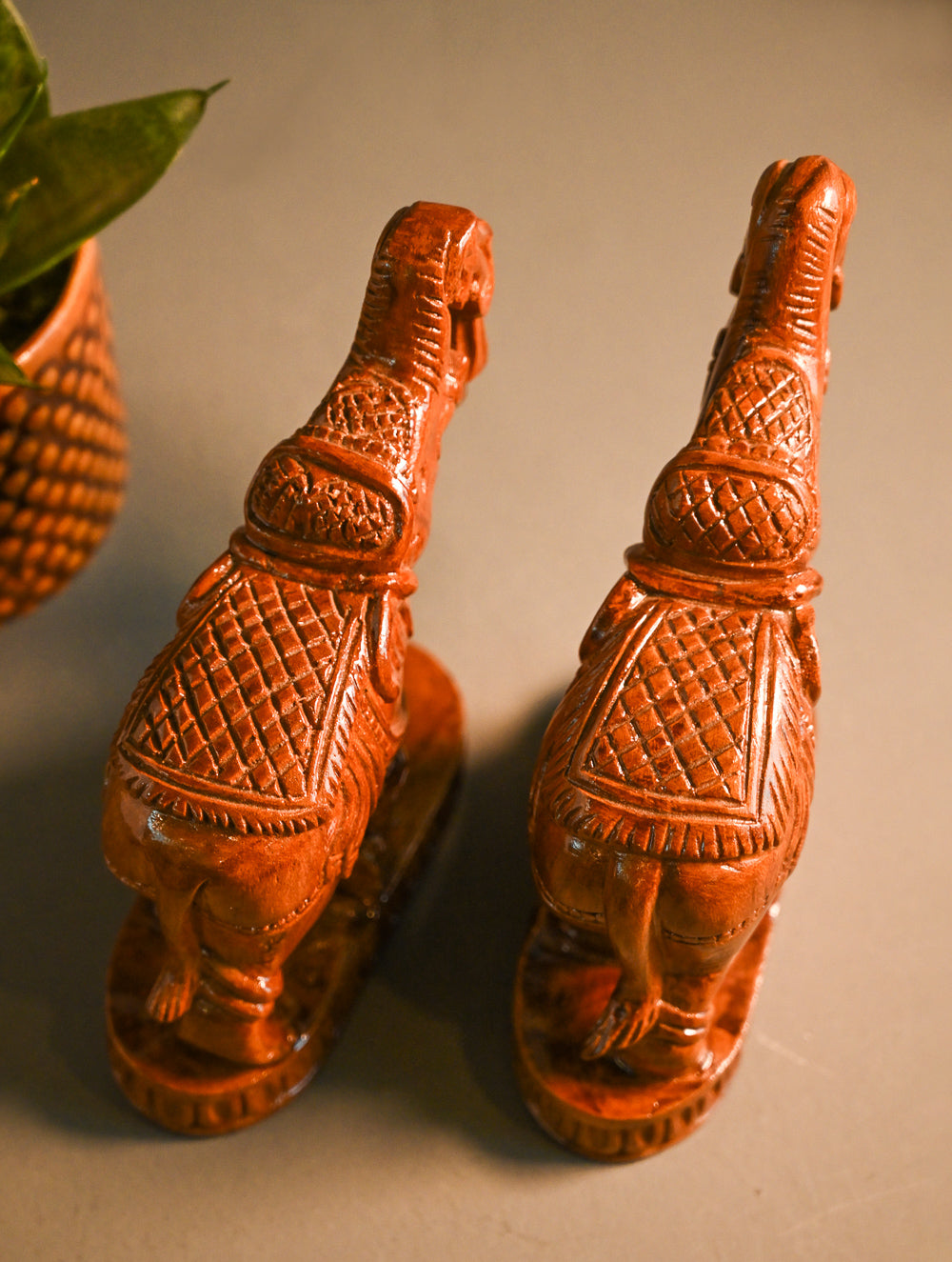 Exclusive Karnataka Wood Carving Curio- Gaja Vana (Set of 2)