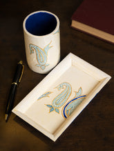 Kashmiri Art Desk Set - Beige Paisley