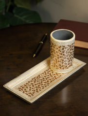 Kashmiri Art Desk Set - Cream Royale