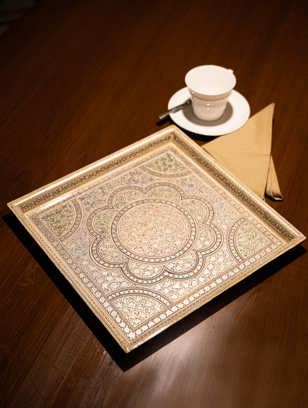 Kashmiri Art Tray - Ornate Flora