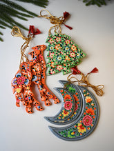 Kashmiri Art Xmas Decorations - Floral Themes (Set of 9)
