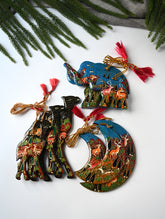 Kashmiri Art Xmas Decorations - Forest Wanderers (Set of 9)