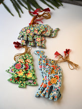 Kashmiri Art Xmas Decorations - Pastel Rhapsody(Set of 9)