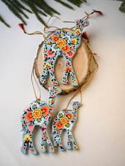 Kashmiri Art Xmas Decorations - Pastel Rhapsody(Set of 9)