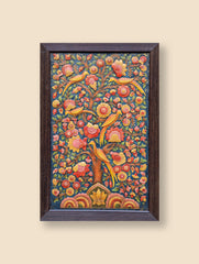 Large Hand-rendered Stone Dust Painting - Gulistan (Framed 24" x 18")