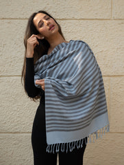 Light & Warm Merino Wool Kinnauri Stole - Cacao Link