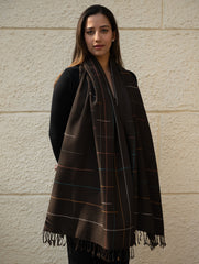 Light & Warm Merino Wool Kinnauri Stole - Ink & Ice