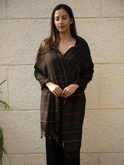 Light & Warm Merino Wool Kinnauri Stole - Ink & Ice