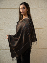 Light & Warm Merino Wool Kinnauri Stole - Ink & Ice