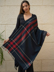 Light & Warm Merino Wool Kinnauri Stole - Molten Night