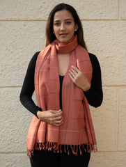 Light & Warm Merino Wool Kinnauri Stole - Rosewood Link