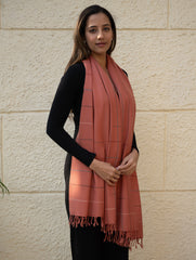 Light & Warm Merino Wool Kinnauri Stole - Rosewood Link