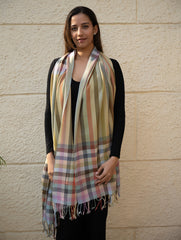 Light & Warm Merino Wool Kinnauri Stole - Sage Veil