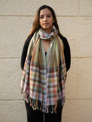 Light & Warm Merino Wool Kinnauri Stole - Sage Veil