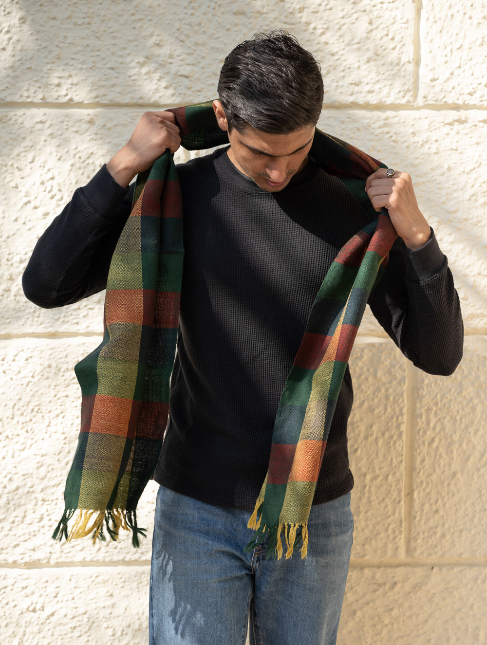 Light & Warm Merino Wool Stole - Autumn Tones