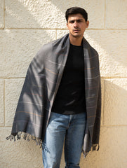 Light & Warm Merino Wool Stole - Slate Link