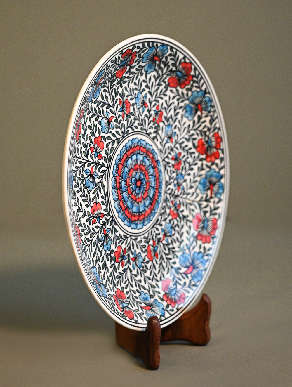 Khurja Pottery Decorative Plate - Garden Reverie