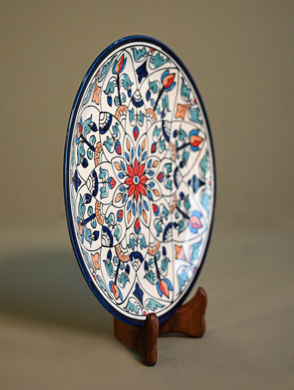 Khurja Pottery Decorative Plate - Celestial Petal