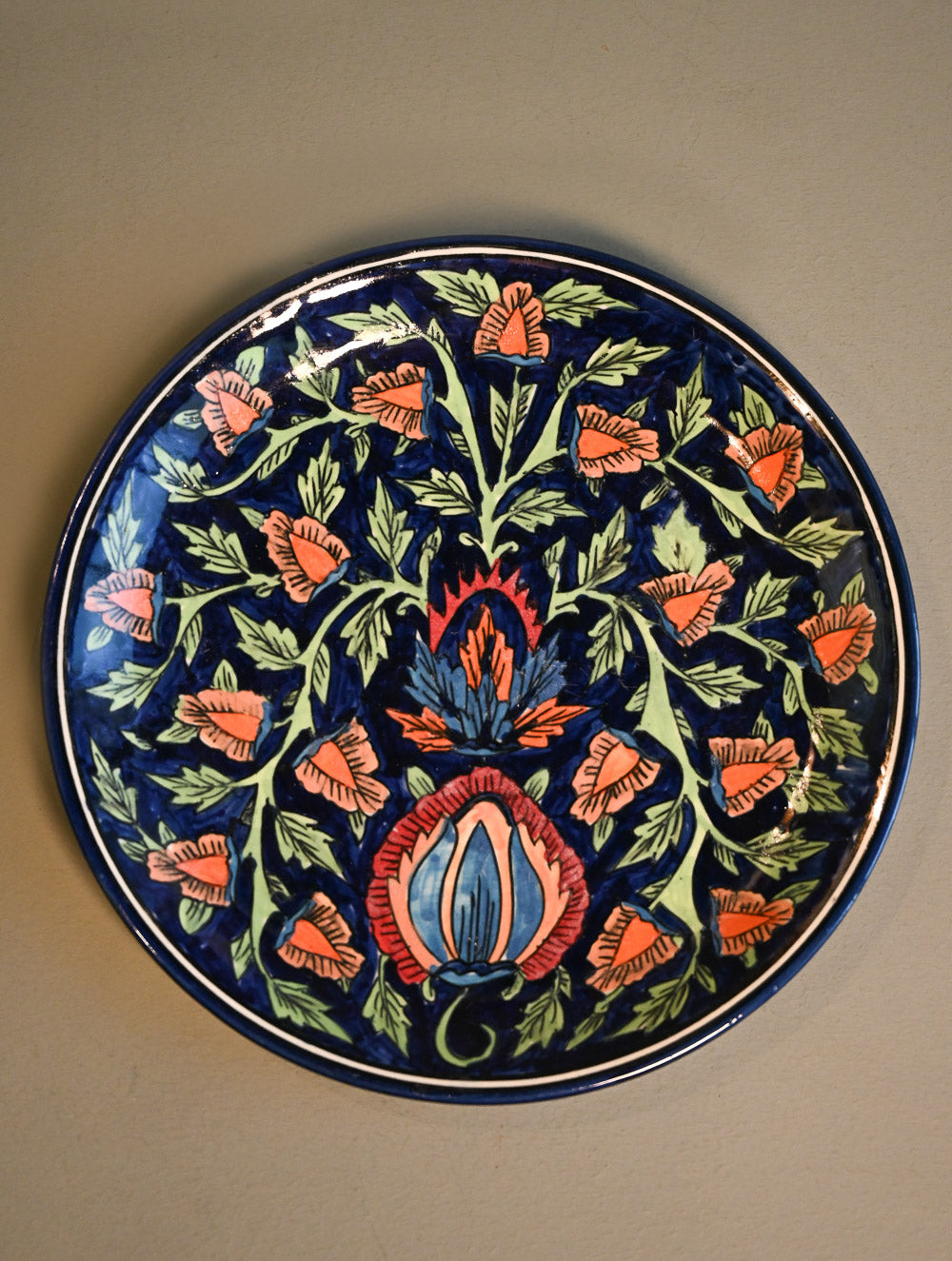 Khurja Pottery Decorative Plate - Noor Blossom