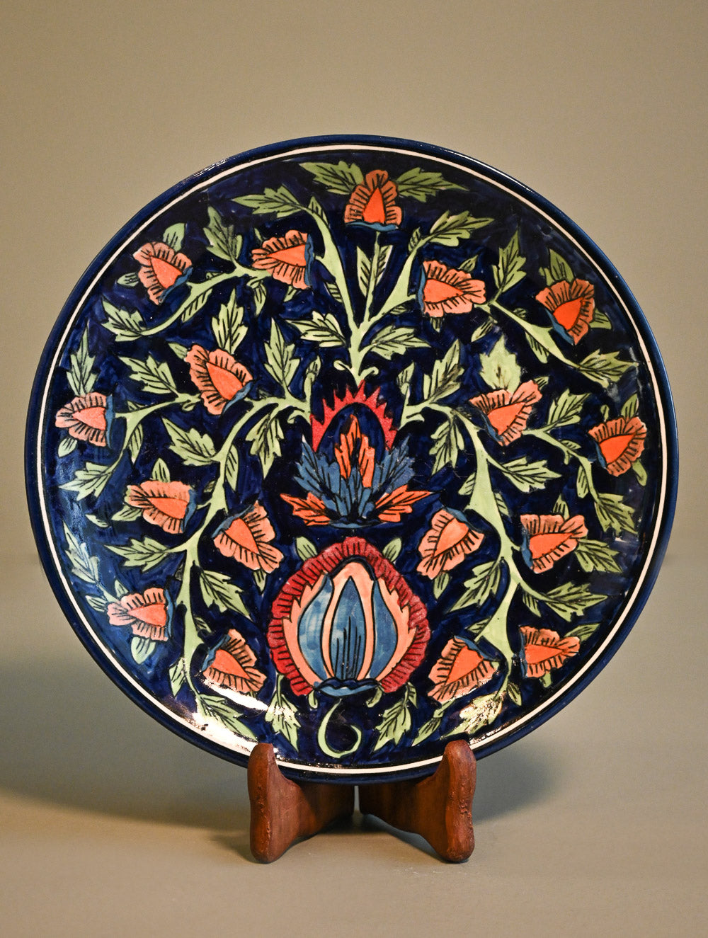 Khurja Pottery Decorative Plate - Noor Blossom