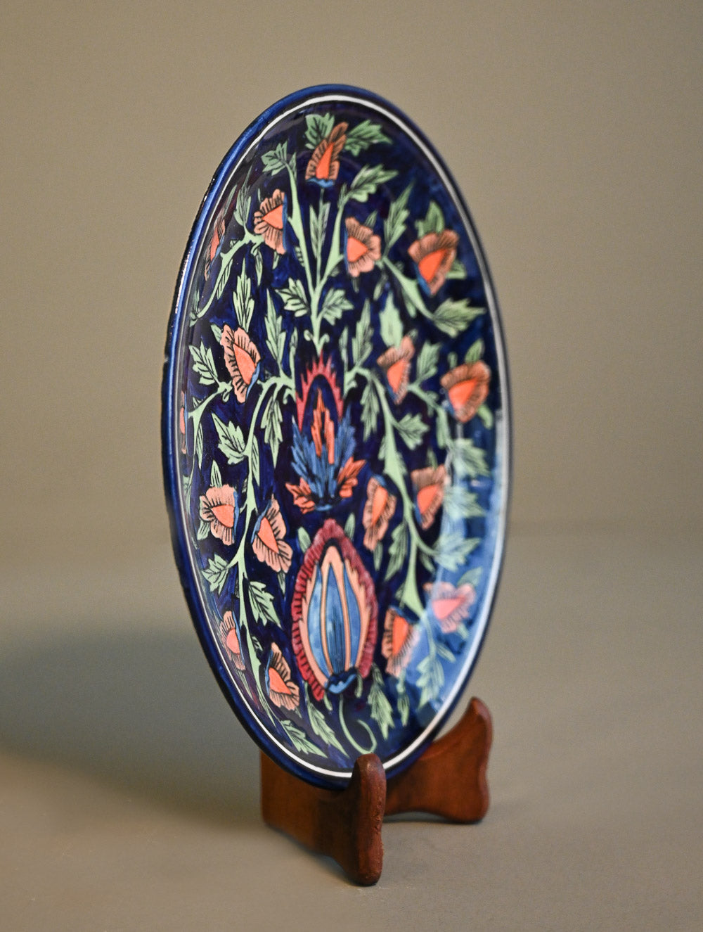 Khurja Pottery Decorative Plate - Noor Blossom
