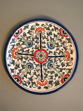 Khurja Pottery Decorative Plate - Floral Compass
